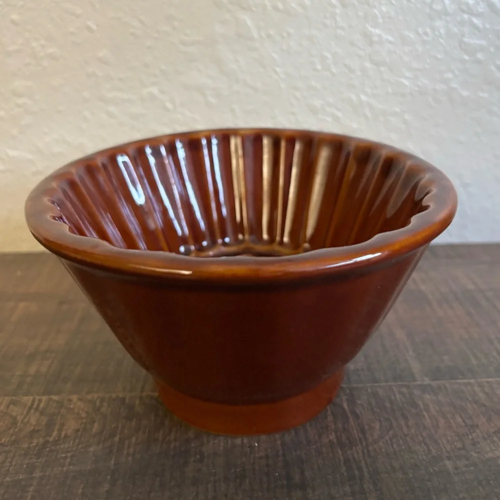 Vintage Williams Sonoma Brown Ceramic Glazed Pineapple Cranberry Jello Mold